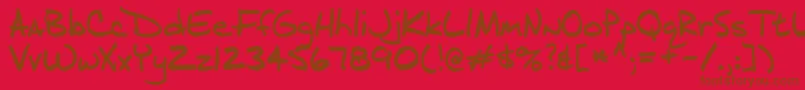 J.D-fontti – ruskeat fontit punaisella taustalla