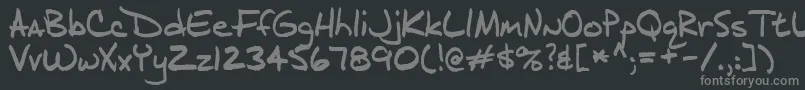 フォントJ.D – 黒い背景に灰色の文字