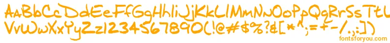 J.D-Schriftart – Orangefarbene Schriften auf weißem Hintergrund