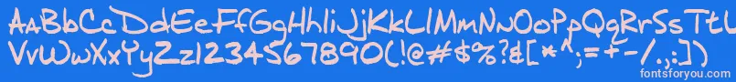 フォントJ.D – ピンクの文字、青い背景