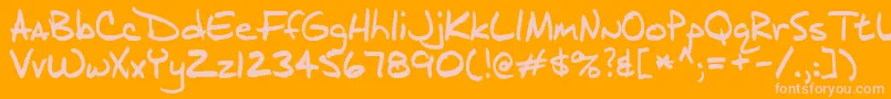 フォントJ.D – オレンジの背景にピンクのフォント