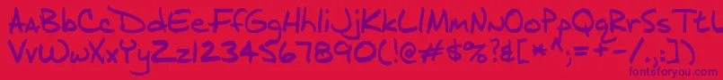 J.D-Schriftart – Violette Schriften auf rotem Hintergrund