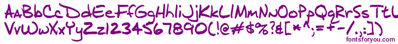 フォントJ.D – 白い背景に紫のフォント