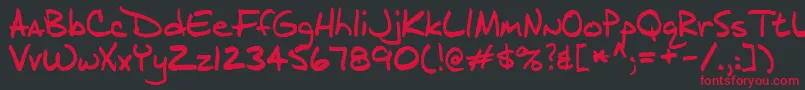J.D-Schriftart – Rote Schriften auf schwarzem Hintergrund