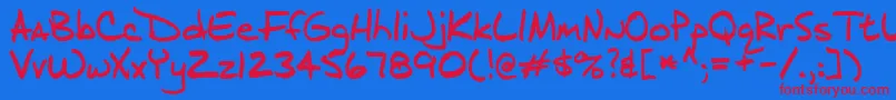 フォントJ.D – 赤い文字の青い背景
