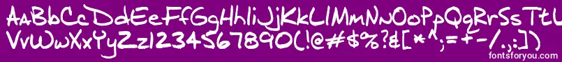 Fonte J.D – fontes brancas em um fundo violeta