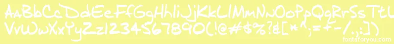 Шрифт J.D – белые шрифты на жёлтом фоне