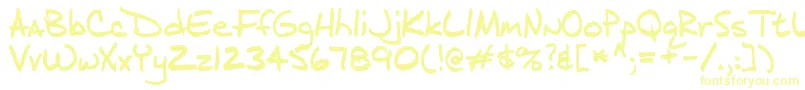 フォントJ.D – 白い背景に黄色の文字