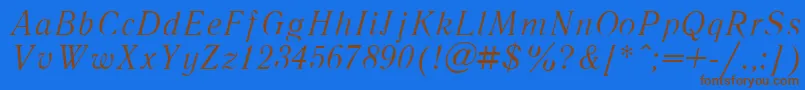 Literita Font – Brown Fonts on Blue Background