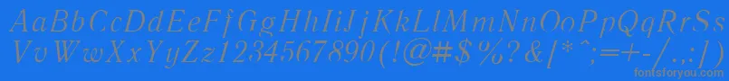 フォントLiterita – 青い背景に灰色の文字