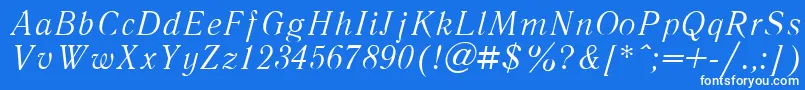 フォントLiterita – 青い背景に白い文字