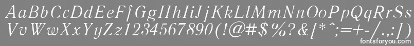 フォントLiterita – 灰色の背景に白い文字