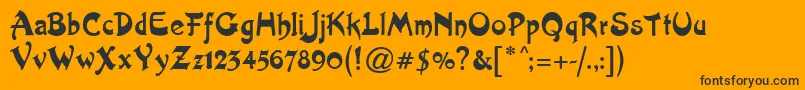 Police ArtistNouveau – polices noires sur fond orange