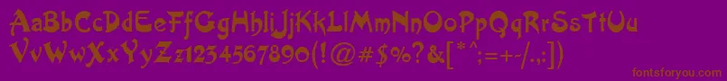 ArtistNouveau-Schriftart – Braune Schriften auf violettem Hintergrund