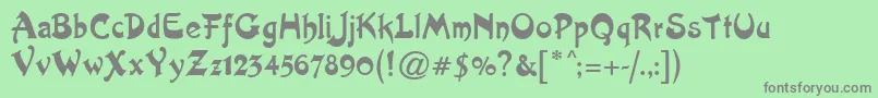 Lisätietoja ArtistNouveau-fontista ArtistNouveau-fontti – harmaat kirjasimet vihreällä taustalla