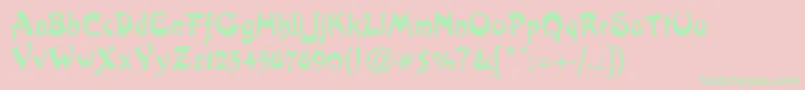 ArtistNouveau Font – Green Fonts on Pink Background