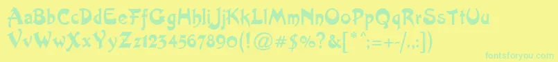 Czcionka ArtistNouveau – zielone czcionki na żółtym tle