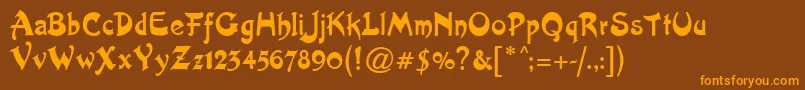 fuente ArtistNouveau – Fuentes Naranjas Sobre Fondo Marrón