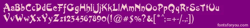 ArtistNouveau Font – Pink Fonts on Purple Background