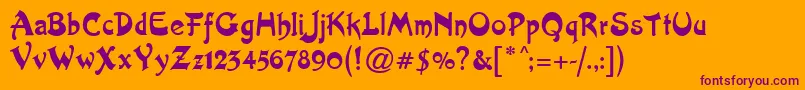 ArtistNouveau Font – Purple Fonts on Orange Background