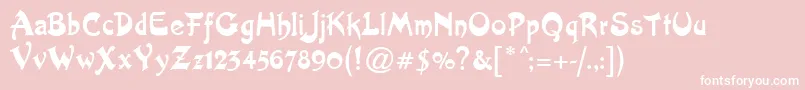 Fonte ArtistNouveau – fontes brancas em um fundo rosa