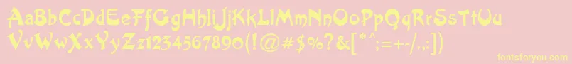 ArtistNouveau Font – Yellow Fonts on Pink Background