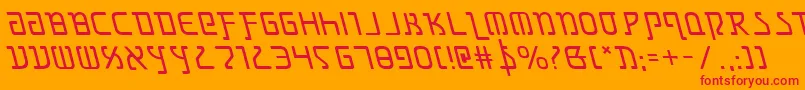 GrimlordLeftalic-Schriftart – Rote Schriften auf orangefarbenem Hintergrund