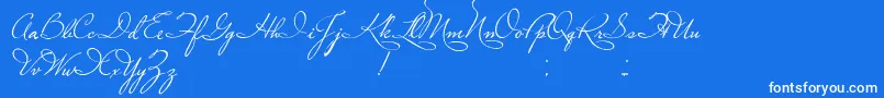 PlasterOfParis-Schriftart – Weiße Schriften auf blauem Hintergrund