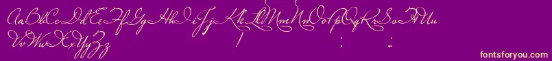 PlasterOfParis-Schriftart – Gelbe Schriften auf violettem Hintergrund