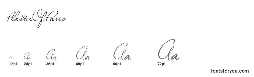 Größen der Schriftart PlasterOfParis