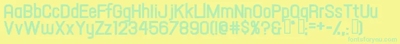 フォントHallandaletextbold – 黄色い背景に緑の文字