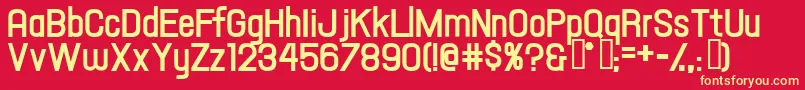 Hallandaletextbold Font – Yellow Fonts on Red Background