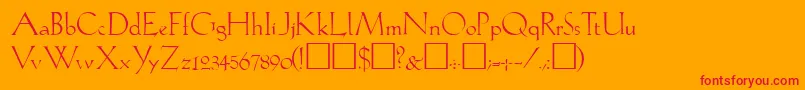 フォントLil – オレンジの背景に赤い文字