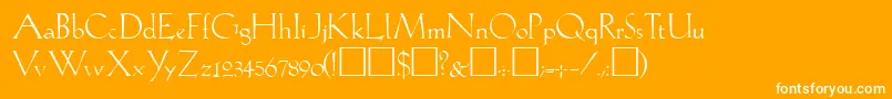 Lil-Schriftart – Weiße Schriften auf orangefarbenem Hintergrund