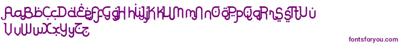 RodjaAlternatesEnd Font – Purple Fonts on White Background