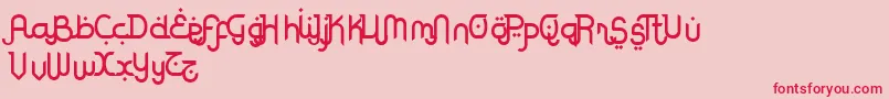 RodjaAlternatesEnd Font – Red Fonts on Pink Background