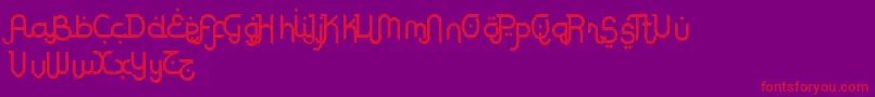 RodjaAlternatesEnd Font – Red Fonts on Purple Background