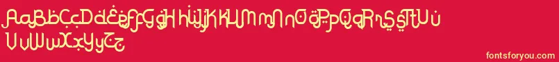 フォントRodjaAlternatesEnd – 黄色の文字、赤い背景