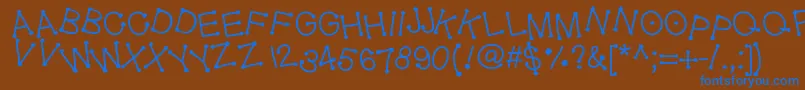 Geldoticajumpyf Font – Blue Fonts on Brown Background