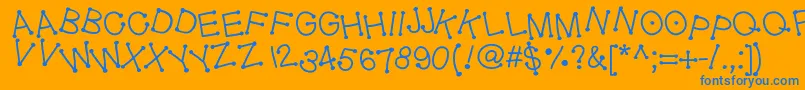 Geldoticajumpyf Font – Blue Fonts on Orange Background