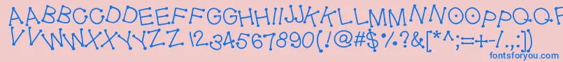 Geldoticajumpyf Font – Blue Fonts on Pink Background