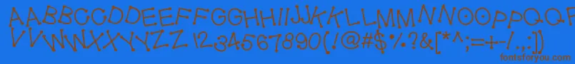 Geldoticajumpyf Font – Brown Fonts on Blue Background