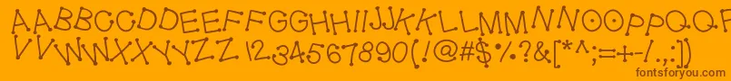 Geldoticajumpyf Font – Brown Fonts on Orange Background
