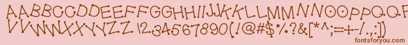 Geldoticajumpyf Font – Brown Fonts on Pink Background