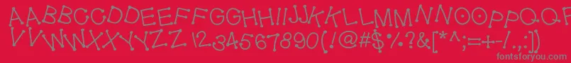 Geldoticajumpyf Font – Gray Fonts on Red Background