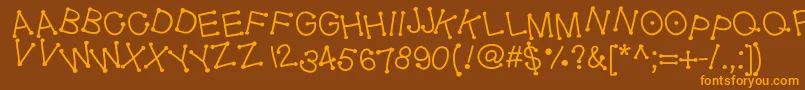 Geldoticajumpyf Font – Orange Fonts on Brown Background
