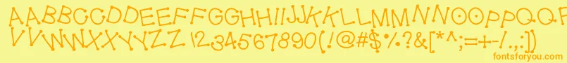 Geldoticajumpyf Font – Orange Fonts on Yellow Background