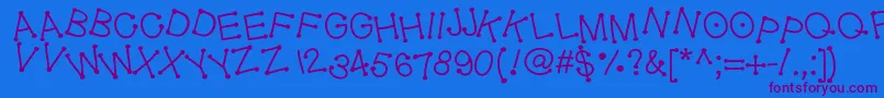 Geldoticajumpyf Font – Purple Fonts on Blue Background