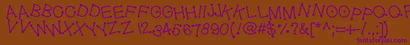 Geldoticajumpyf Font – Purple Fonts on Brown Background