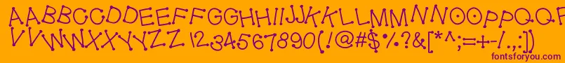 Geldoticajumpyf Font – Purple Fonts on Orange Background